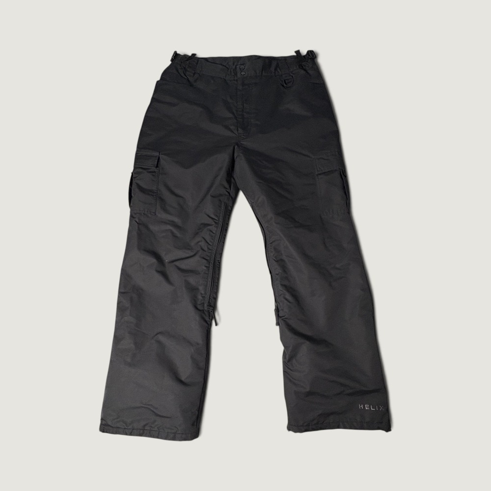 Helix Mens XL Black Insulated Snow Pants Cargo Ski Snowboard Trousers